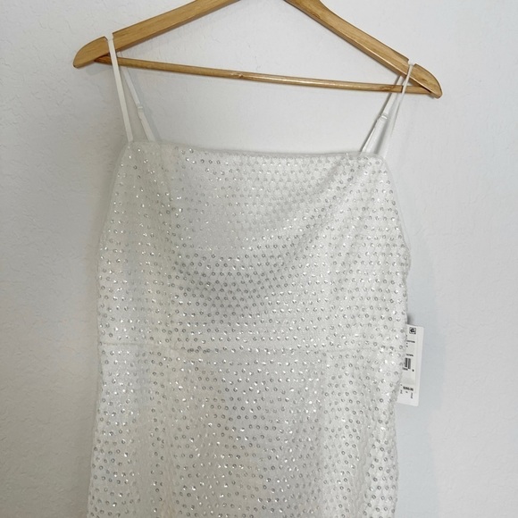 Aidan Mattox Sequined Maxi Ivory Evening Dress - Picture 3 of 8